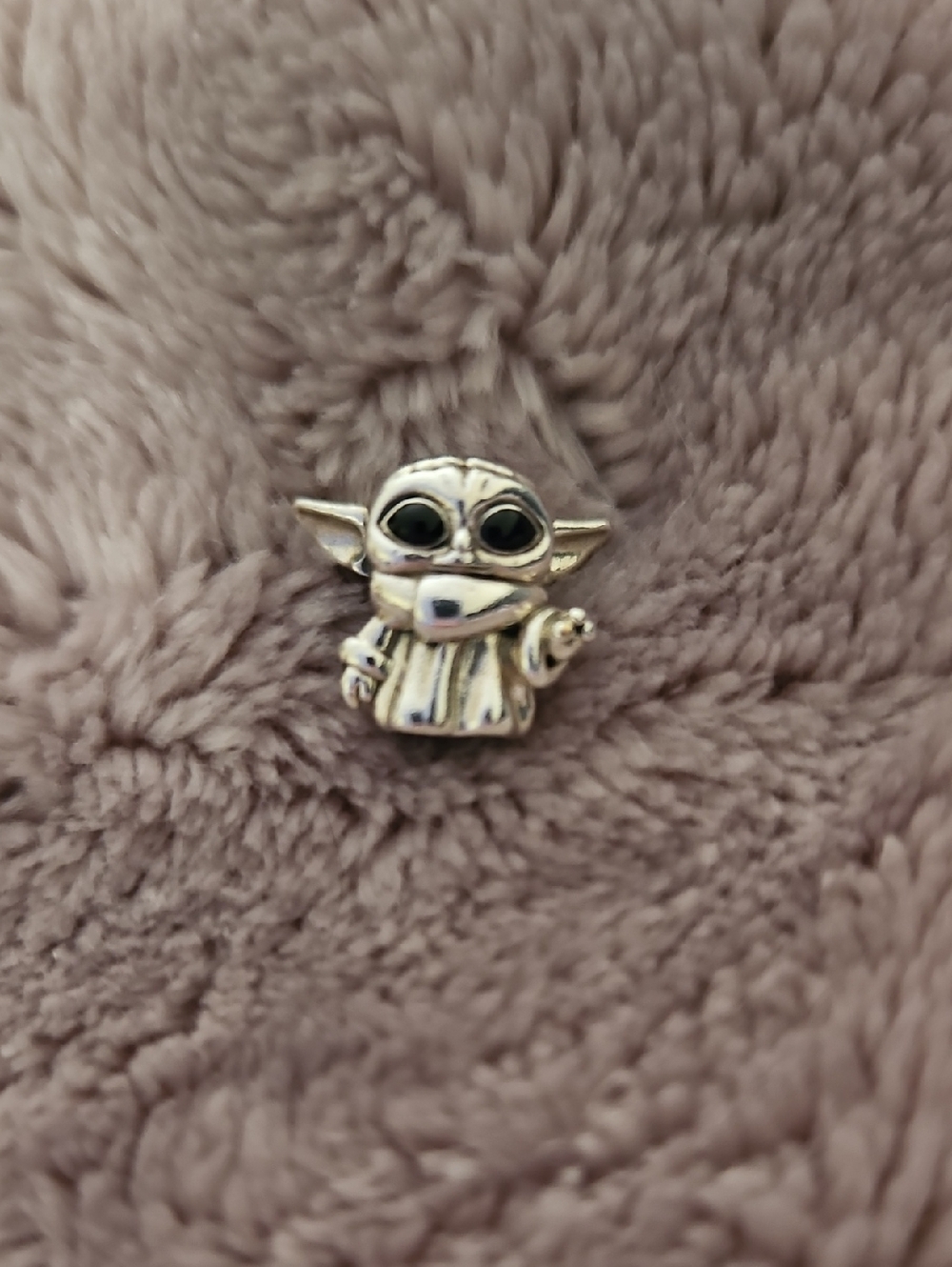 Silver Baby Yoda Charm